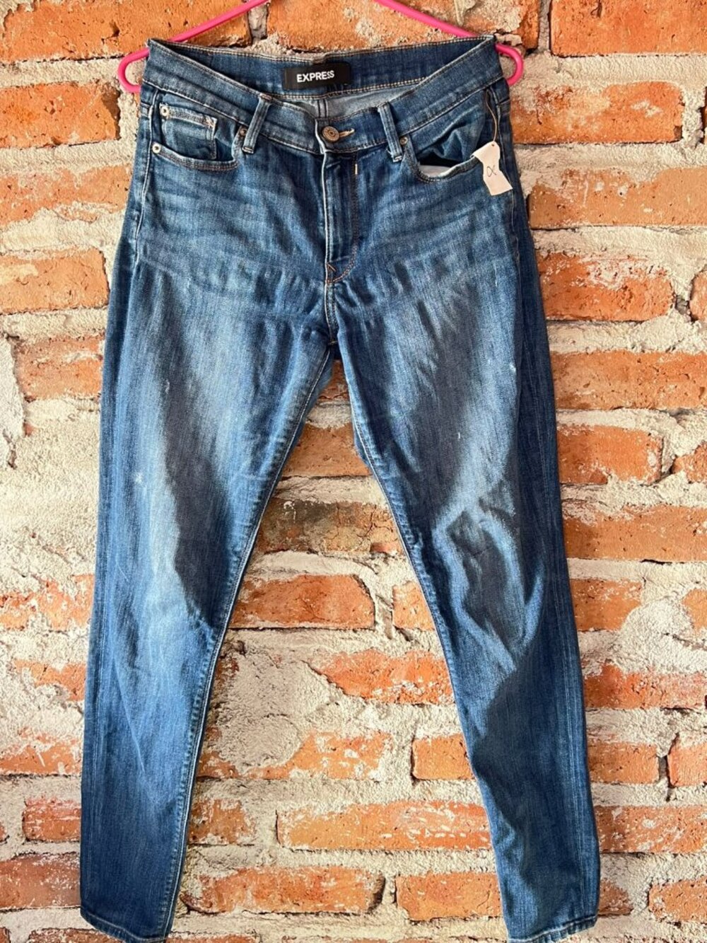 Express Stretch Mid Rise Legging Medium Wash Denim Jeans Size 8R